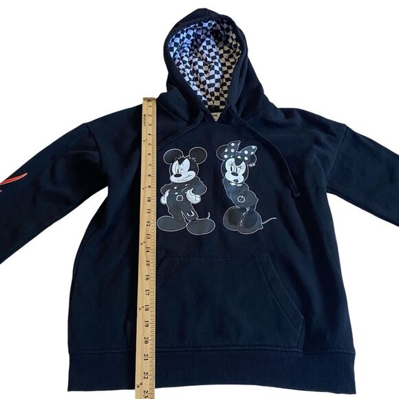 Vans x Disney Punk Mickey & Minnie Mouse Flames Checkered Pullover Hoodie Sz XS - Picture 11 of 16